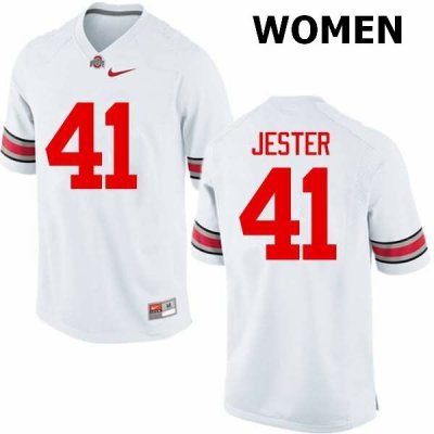 Women's Ohio State Buckeyes #41 Hayden Jester White Nike NCAA College Football Jersey Top Deals JZO2644LV